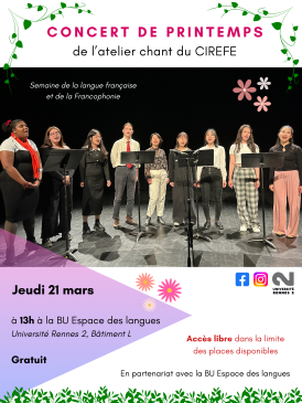 Affiche étudiants  chorale CIREFE