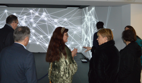 Visite de la salle immersive par madame Nathalie Appéré, Maire de Rennes.