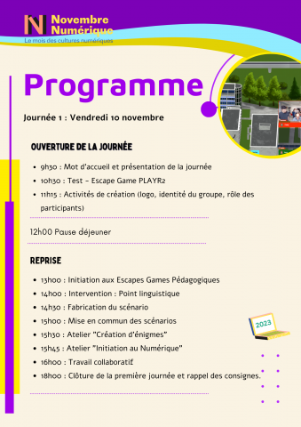 Programme de la première journée de formation 